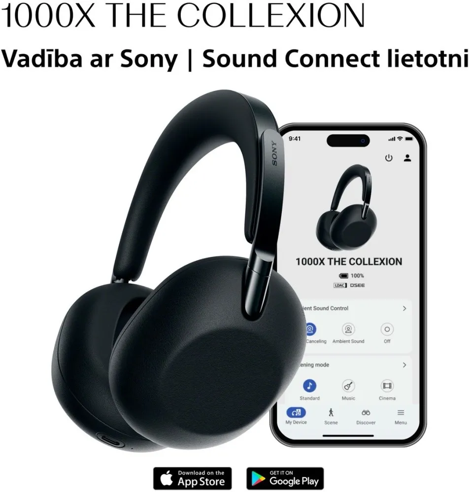 SONY WH1000XX BLACK 1000X THE COLLEXION AUSTIŅAS