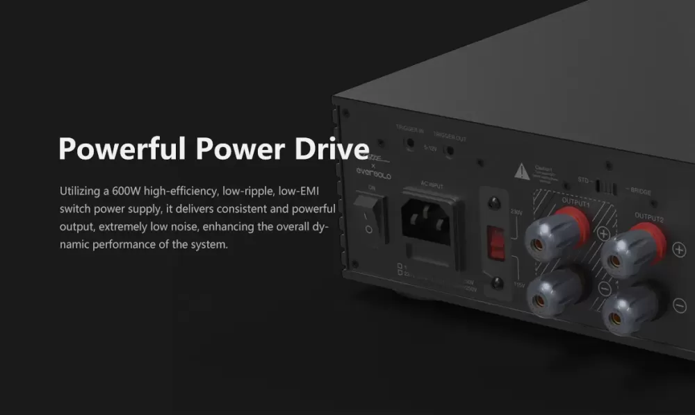 EVERSOLO AMP-F2 BLACK JAUDAS STEREO PASTIPRINĀTĀJS