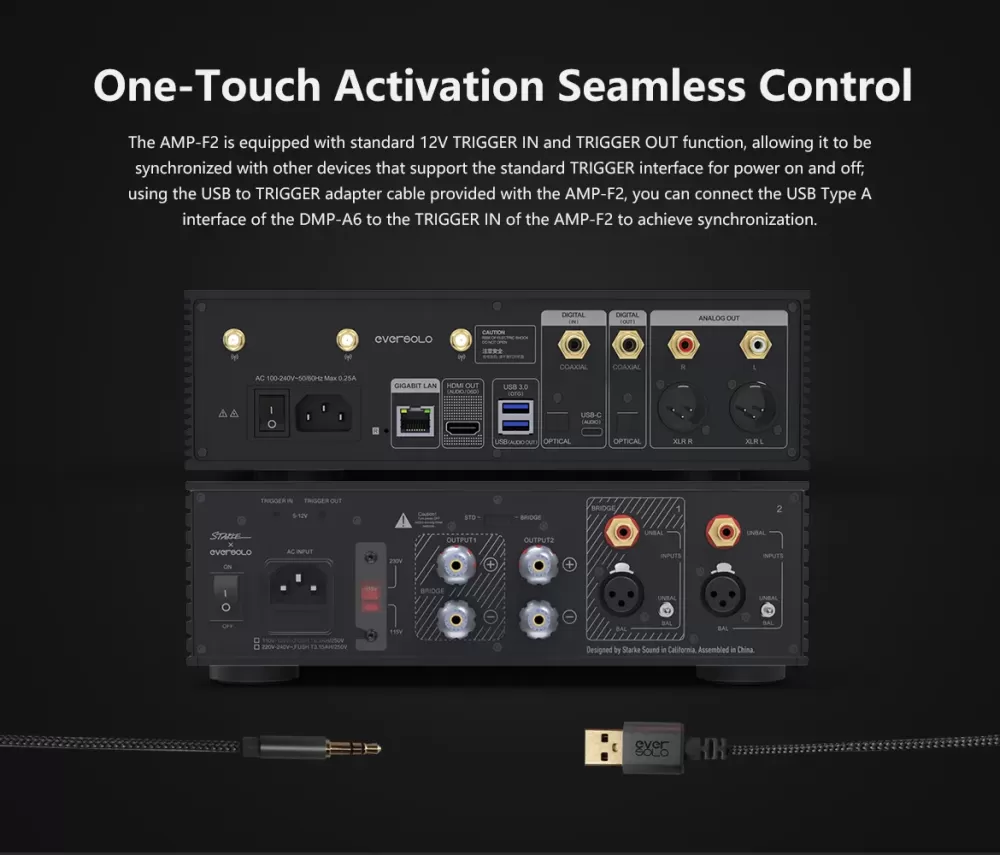 EVERSOLO AMP-F2 BLACK JAUDAS STEREO PASTIPRINĀTĀJS