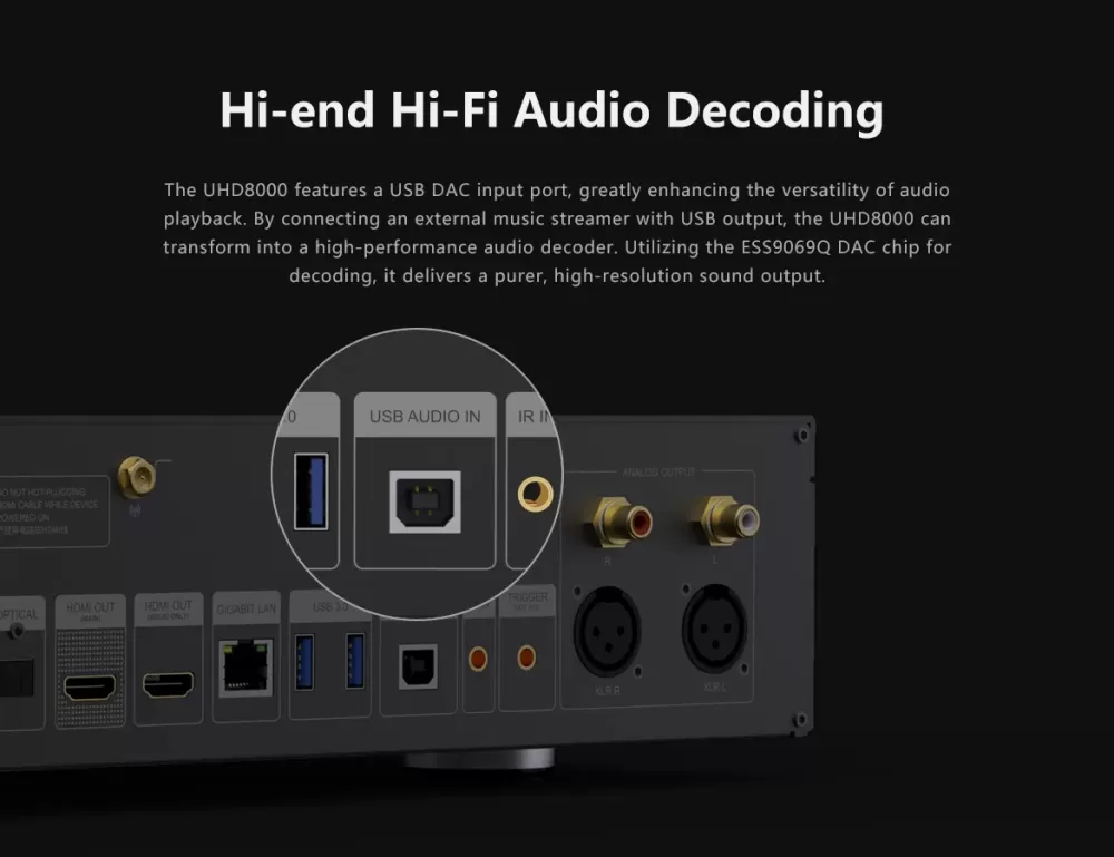 ZIDOO UHD8000 8K BLACK UHD MEDIA PLAYER / TĪKLA ATSKAŅOTĀJS
