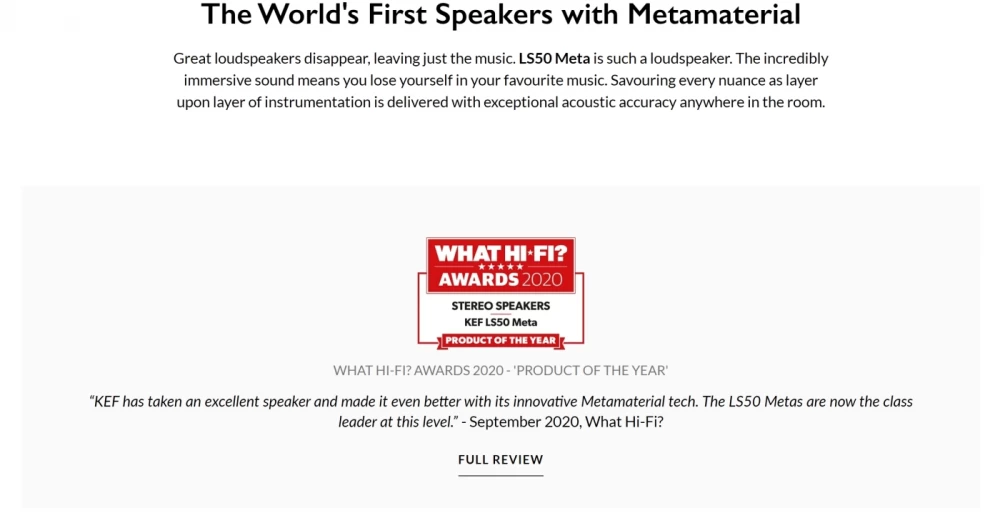 KEF LS50 Meta Mineral White Plaukta akustiskā sistēma