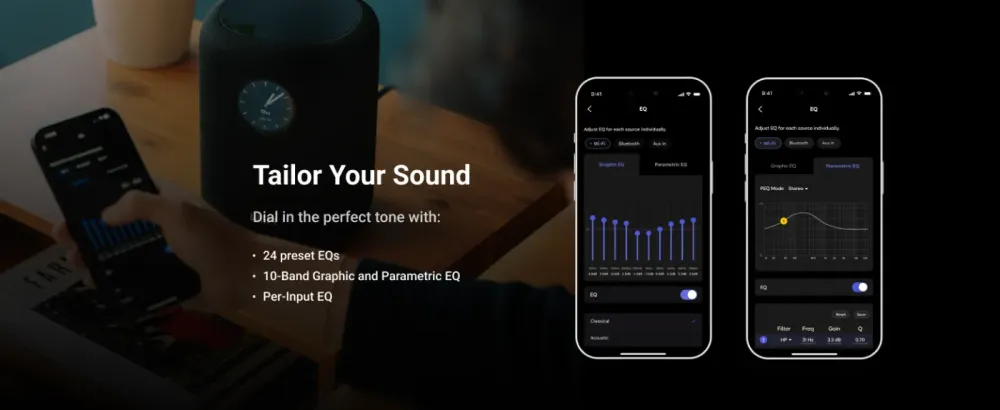 WiiM SOUND BLACK Bezvadu akustiskā sistēma