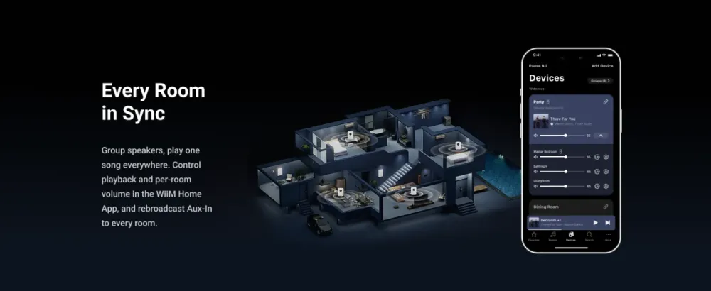 WiiM SOUND WHITE Bezvadu akustiskā sistēma