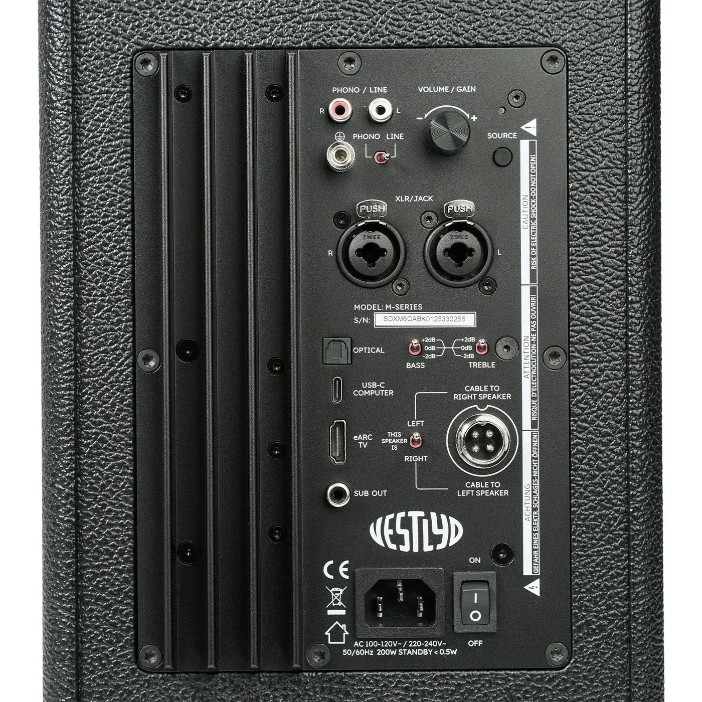 VESTLYD M6C ACTIVE BLACK (Synthetic leather) Aktīvā akustiskā sistēma
