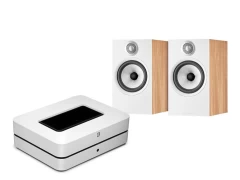 BLUESOUND POWERNODE (WHITE) / BOWERS & WILKINS 607 S2 LIGHT OAK Komplekts