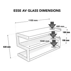 NORSTONE ESSE AV BLACK FRAME / FROSTED GLASS TV/HiFi aparatūras statne