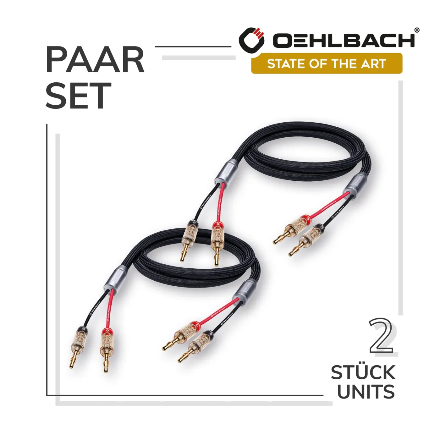 OEHLBACH Art. No. 110613 FusionTwo Cable 2x3.0m Banana AKUSTISKO SISTĒMU KABELIS