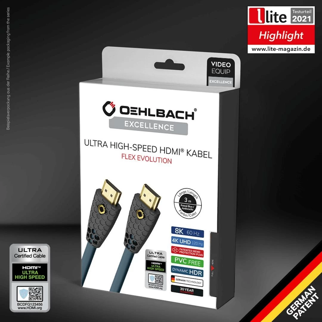 OEHLBACH Art. No. 92601 Flex Evolution 8K UHD High Speed 1.5m HDMI KABELIS