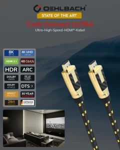 OEHLBACH Art. No. 11441 Carb Connect 2.1 Ultra Hi Speed 1.2m HDMI KABELIS