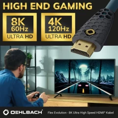 OEHLBACH Art. No. 92600 Flex Evolution UHD 1.0m HDMI KABELIS