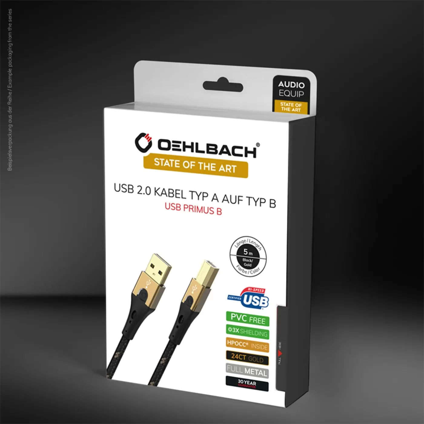 OEHLBACH Art. No. 9541 USB Primus B USB 2.0 Type A-Type B 1.0m STARPBLOKU KABELIS