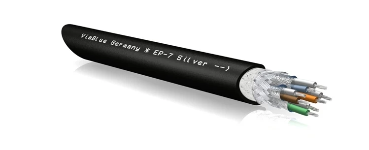 VIABLUE™ EP-7 Item-No.: 21912 SILVER RJ-45 CAT6A ETHERNET CABLE 1pc. 200 cm STARPBLOKU KABELIS