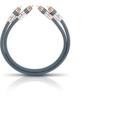 OEHLBACH Art. No. 2087 NF 14 MASTER LF AUDIO RCA CABLE, SYMMETRIC LAYOUT 2 x 1.25m Platinum STARPBLOKU KABELIS