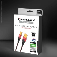OEHLBACH Art. No. 9421 2.0 Evolution USB-A/USB-B 1,0m STARPBLOKU KABELIS