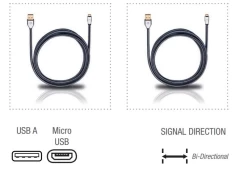 OEHLBACH Art. No. 60044 XXL i-Connect USB A / USB micro B 1.0m STRĀVAS KABELIS / FILTRS