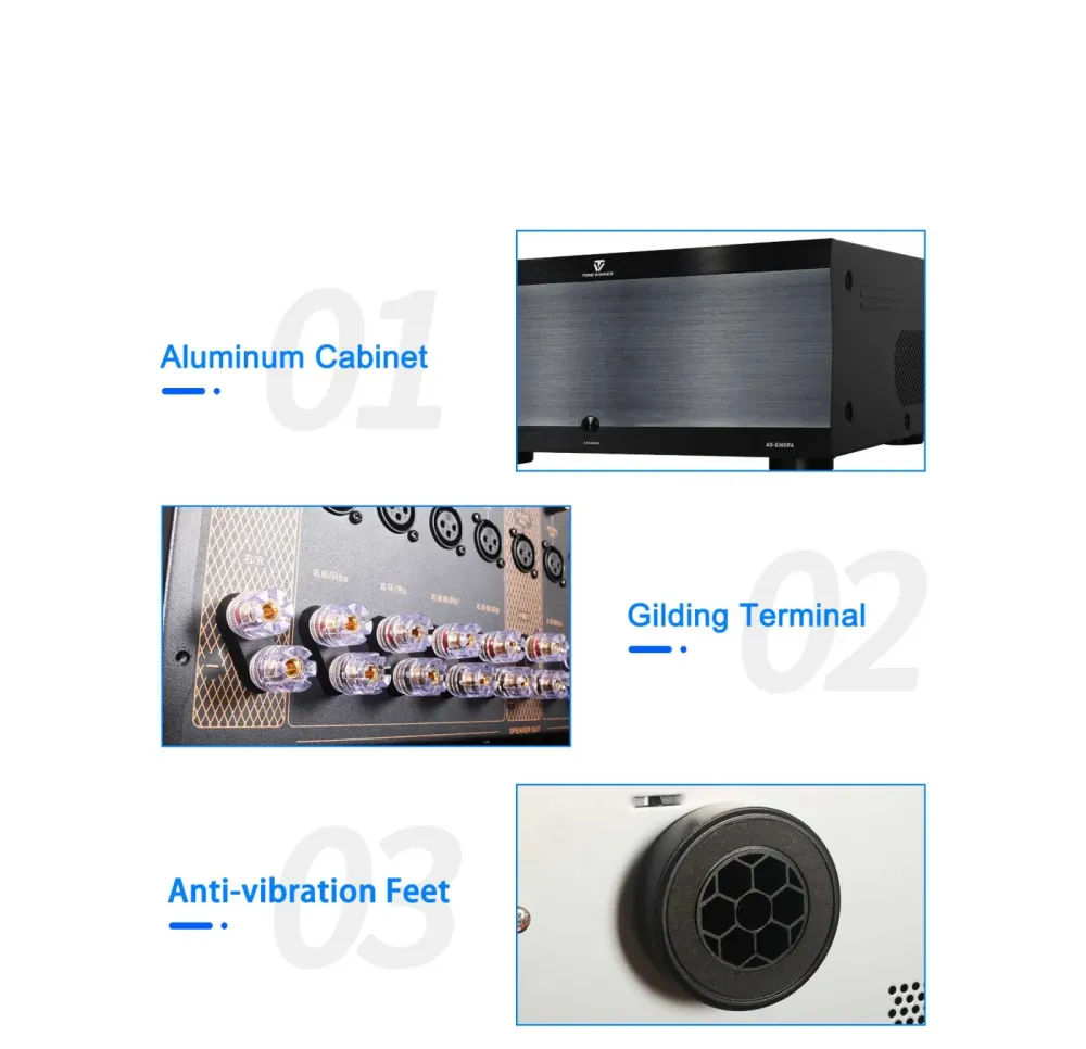 TONEWINNER AD-8300PA BLACK 11 KANĀLU JAUDAS PASTIPRINĀTĀJS