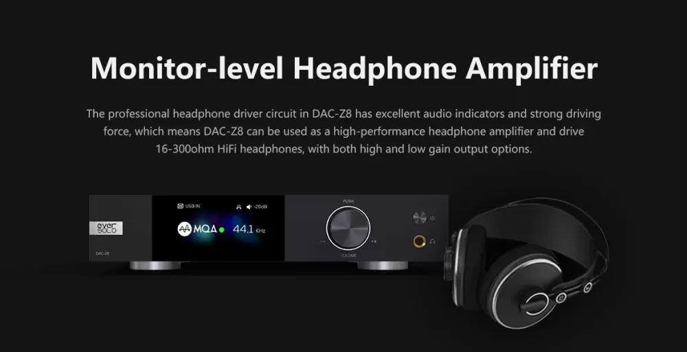 EVERSOLO DAC-Z8 BLACK DAC / CIPARU ANALOGAIS PĀRVEIDOTĀJS (DAC)