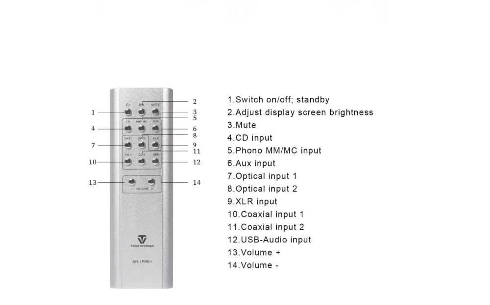 TONEWINNER AD-1PRE+ SILVER PRIEKŠPASTIPRINĀTĀJS
